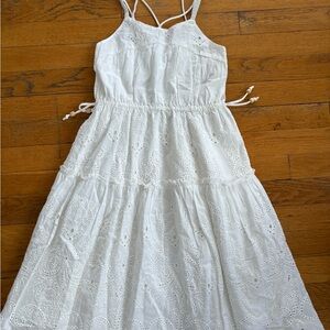 Zara White Eyelet Sundress for Kids - Lightweight Spaghetti Strap Dress